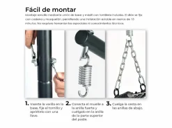Hot Silla Colgante Yoevu - para interior y exterior - YV-SWINGCHAIR Gris
