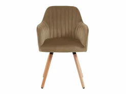 Sale Silla con brazos - Terciopelo y metal con efecto madera - - ELEANA Sillas Y Lotes De Sillas