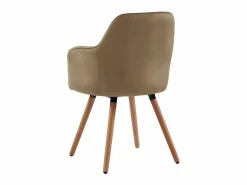 Sale Silla con brazos - Terciopelo y metal con efecto madera - - ELEANA Sillas Y Lotes De Sillas