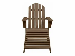 Clicnbuy Silla con otomana y mesa jardín Adirondack abeto macizo marrón