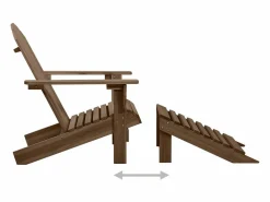 Clicnbuy Silla con otomana y mesa jardín Adirondack abeto macizo marrón