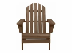 Clicnbuy Silla con otomana y mesa jardín Adirondack abeto macizo marrón