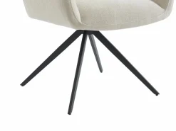 Maison Céphy Silla con reposabrazos de tela y metal negro - - KARDESA de Beige