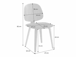 Sweeek Silla curvada de madera y borreguito, set de 2