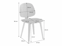 Sweeek Silla curvada de madera y borreguito, set de 2