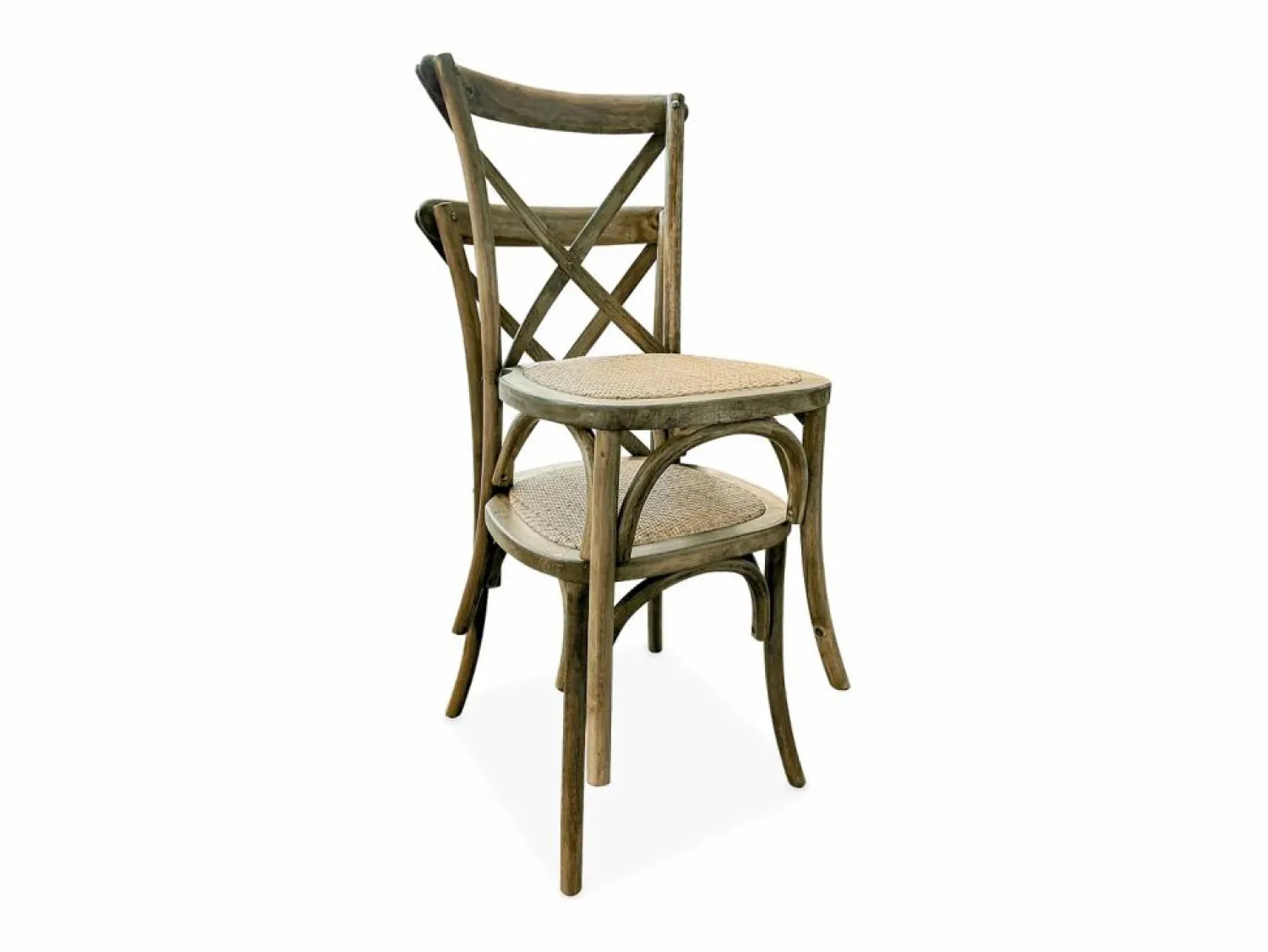 Discount Silla de bistró vintage de madera, set de 2 marrón viejo Sillas Y Lotes De Sillas