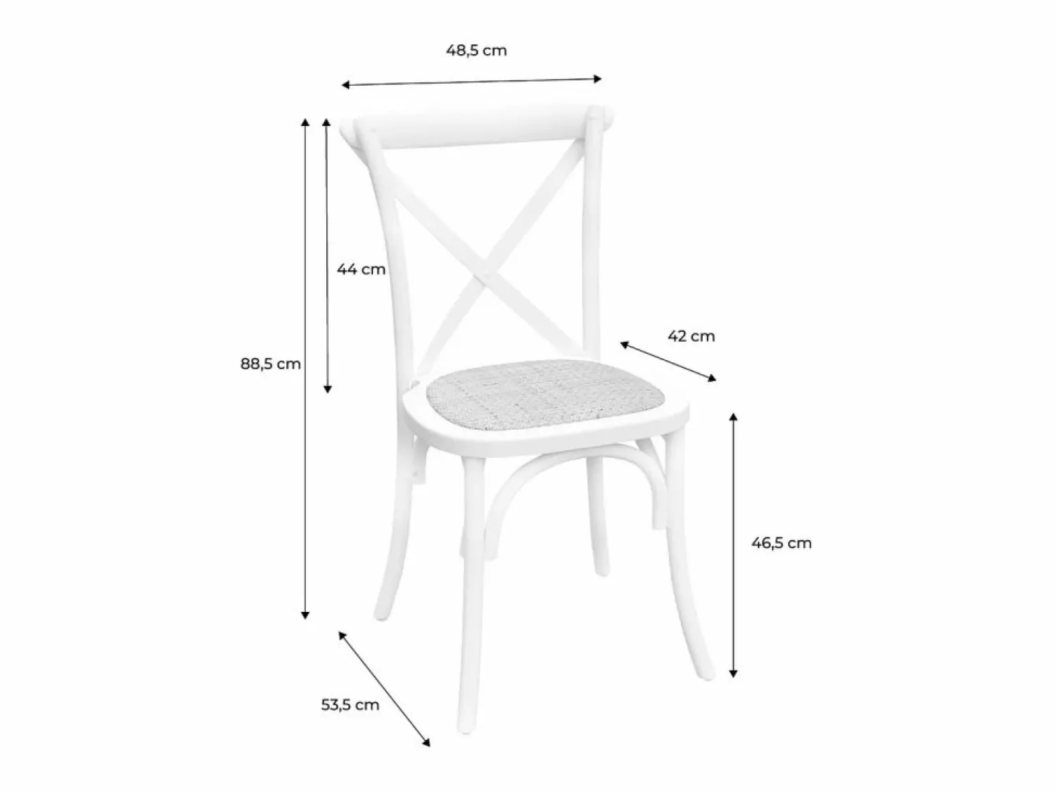 Discount Silla de bistró vintage de madera, set de 2 marrón viejo Sillas Y Lotes De Sillas