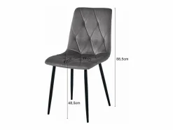 Outlet Silla de comedor Valora TYRA, terciopelo claro, patas negras (x4) Sillas Y Lotes De Sillas