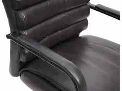 Clearance MCW Silla de conferencia -H31, piel sintética negra Negro