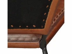 Clicnbuy Silla de cuero auténtico marrón