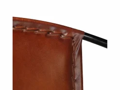 vidaxl Silla de cuero auténtico marrón
