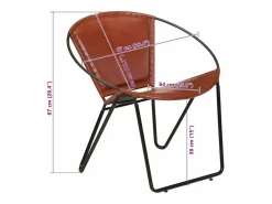 vidaxl Silla de cuero auténtico marrón