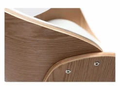 Hot Miliboo Silla de escritorio y madera clara con ruedas BENT Blanco