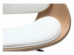 Hot Miliboo Silla de escritorio y madera clara con ruedas BENT Blanco