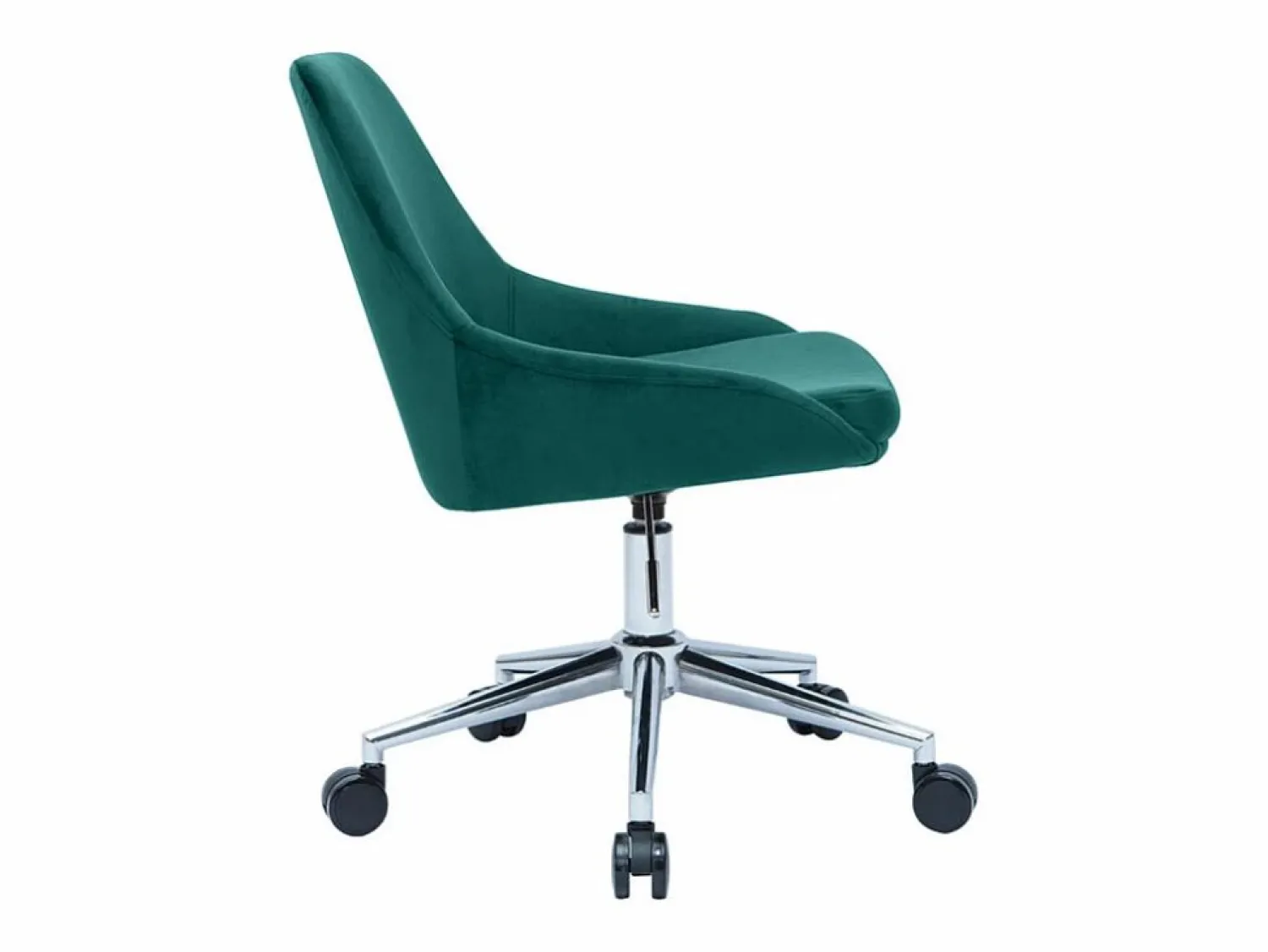 Miliboo Silla de escritorio de diseño ajustable 360º de terciopelo petróleo y metal negro HOLO