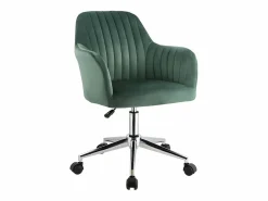 Best Silla de escritorio de terciopelo Verde Altura ajustable ELEANA Silla De Escritorio