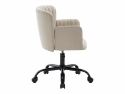 Vente-unique Silla de escritorio de tela y acero negro con altura ajustable - TOARA