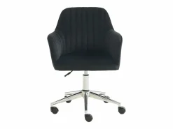 Online Vente-unique Silla de escritorio de terciopelo ELEANA - Altura ajustable Negro