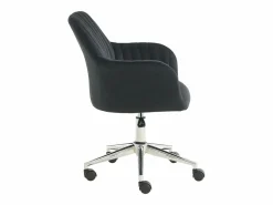 Online Vente-unique Silla de escritorio de terciopelo ELEANA - Altura ajustable Negro
