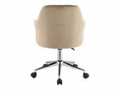 Vente-unique Silla de escritorio de terciopelo Altura ajustable ELEANA