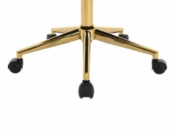 New Vente-unique Silla de escritorio en terciopelo y dorado altura ajustable - PORIANI Beige