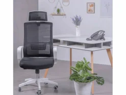 New Nest Dream Silla de escritorio ergonómica en malla transpirable y reposacabezas ajustable - Mesh - Negro