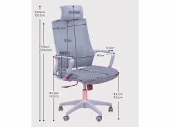 New Nest Dream Silla de escritorio ergonómica en malla transpirable y reposacabezas ajustable - Mesh - Gris Oscuro Gris antracita