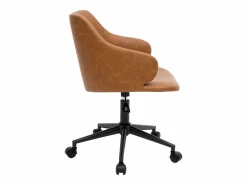 Online Miliboo Silla de escritorio moderno en tejido marrón HEMMY Marru00f3n