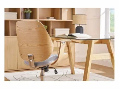 Best Miliboo Silla de escritorio moderna tejido claro YORKE Gris