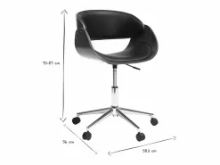 Discount Silla de escritorio nogal y negro con ruedas BENT Silla De Oficina