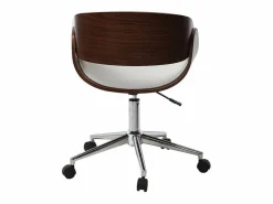 Clearance Silla de escritorio nogal y blanco con ruedas BENT Silla De Oficina