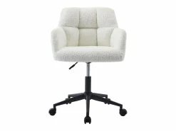 Hot Vente-unique Silla de escritorio tejido bouclé y negro altura regulable - PEGA de Pascal Morabito Blanco