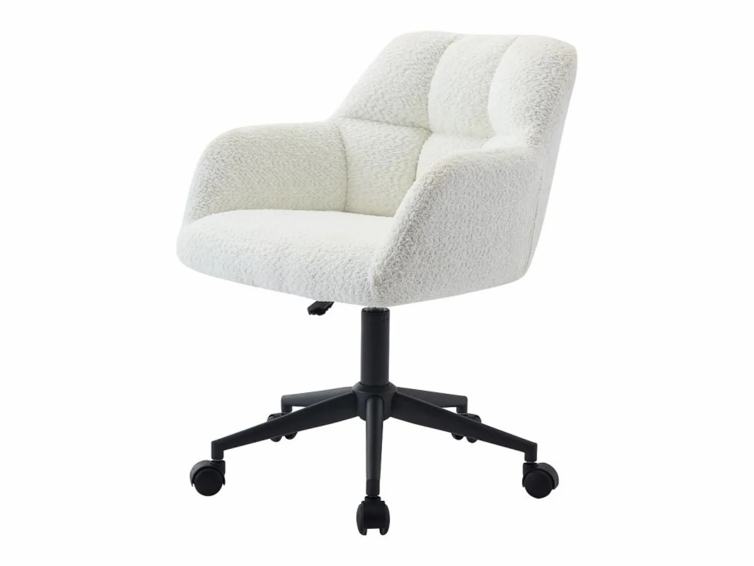 Hot Vente-unique Silla de escritorio tejido bouclé y negro altura regulable - PEGA de Pascal Morabito Blanco
