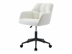 Hot Vente-unique Silla de escritorio tejido bouclé y negro altura regulable - PEGA de Pascal Morabito Blanco
