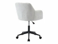 Hot Vente-unique Silla de escritorio tejido bouclé y negro altura regulable - PEGA de Pascal Morabito Blanco