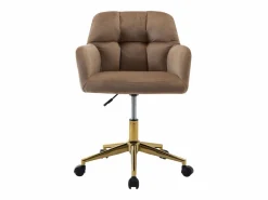 Online Vente-unique Silla de escritorio terciopelo y dorado altura regulable - PEGA de Pascal Morabito Beige