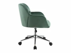 Vente-unique Silla de escritorio terciopelo verde altura regulable PEGA