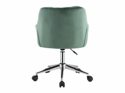 Vente-unique Silla de escritorio terciopelo verde altura regulable PEGA