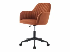 Discount Vente-unique Silla de escritorio terciopelo y negro altura ajustable - ELEANA Terracota
