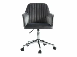 Vente-unique Silla de escritorio terciopelo ELEANA Altura ajustable
