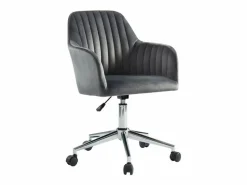 Vente-unique Silla de escritorio terciopelo ELEANA Altura ajustable