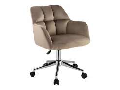 Best Vente-unique Silla de escritorio terciopelo altura regulable PEGA Beige