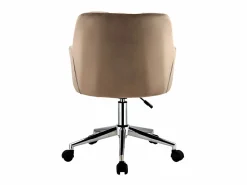 Best Vente-unique Silla de escritorio terciopelo altura regulable PEGA Beige