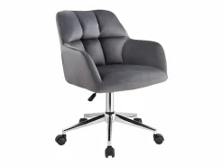 Online Vente-unique Silla de escritorio terciopelo altura regulable PEGA Gris