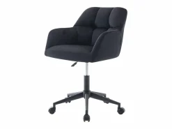 Vente-unique Silla de escritorio terciopelo altura regulable - PEGA de Pascal Morabito Negro