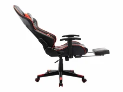 New Silla de gaming con reposapiés cuero sintético negro y Silla Gaming