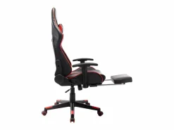 New Silla de gaming con reposapiés cuero sintético negro y Silla Gaming
