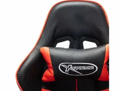 New Silla de gaming con reposapiés cuero sintético negro y Silla Gaming