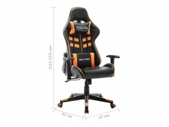 Clearance Silla de gaming de cuero sintético negro y Silla Gaming