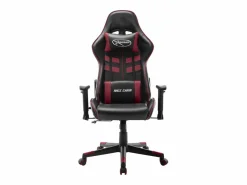 vidaxl Silla de gaming de cuero sintético negro y tinto Rojo
